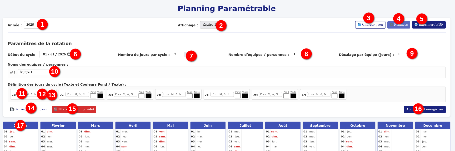Tutoriel Planning